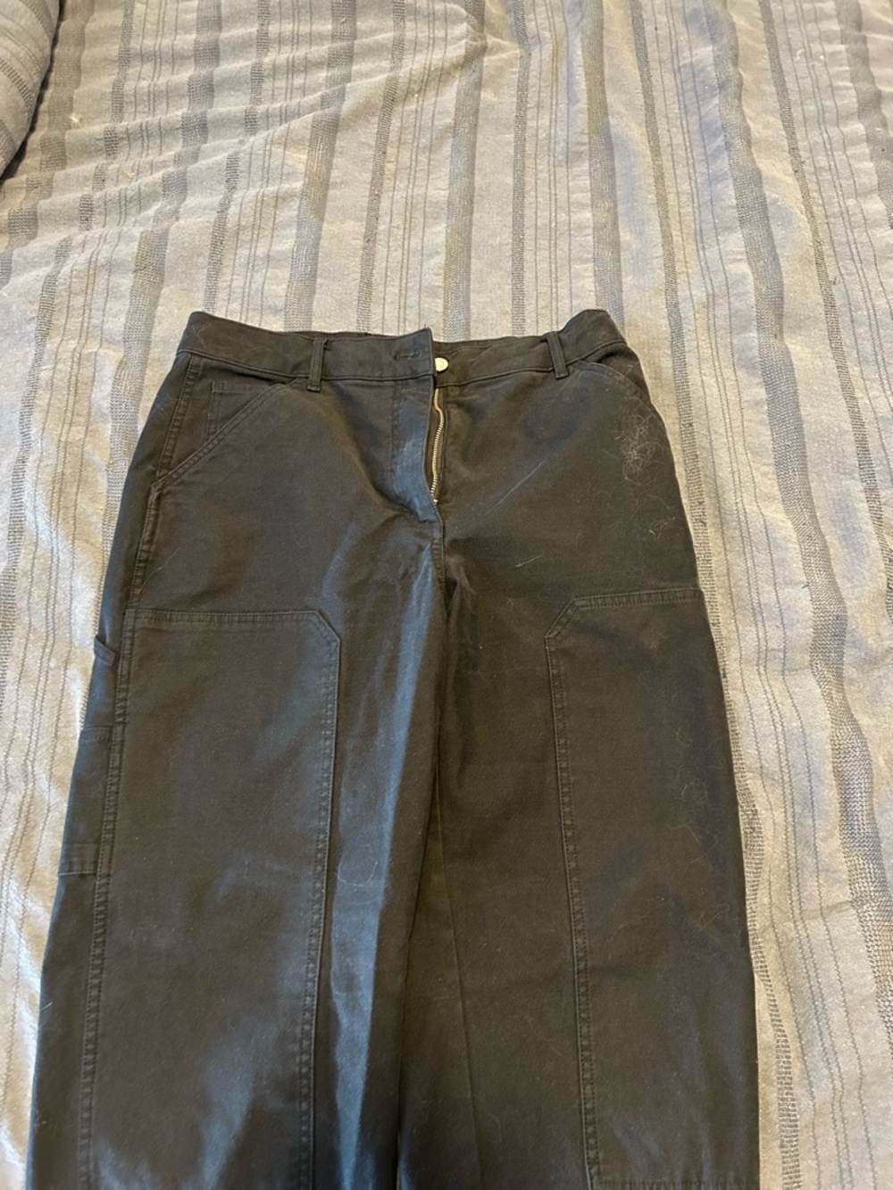 Wilfred Black Cargo Pants with Front Patch Pockets